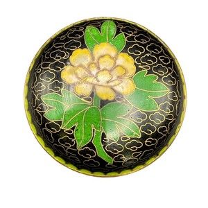 Cloisonne Chrysanthemum Pattern Ring Box Trinket Box